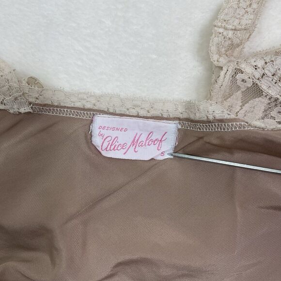 Vtg Babydoll Tank Top Cami S Lace Trim Y2K Fairycore Bella Swan Alice Maloof - Picture 6 of 8